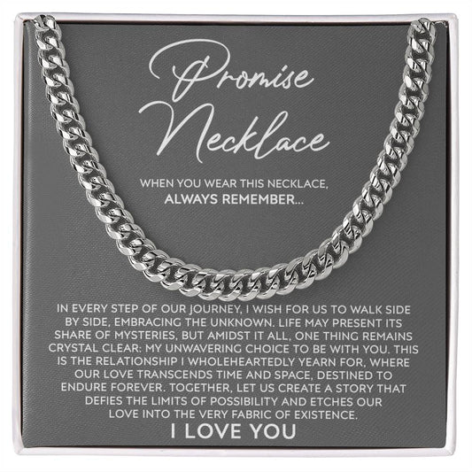 Promise Necklace for Him, To My Man Cuban Chain Necklace, Boyfriend Gift, Christmas Gift for Boyfriend, Valentine's Day Gift