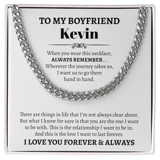 Personalized Gift for Him, To My Boyfriend Cuban Link Chain Necklace, Valentines Gift for Boyfriend, Boyfriend Anniversary Gift, Birthday Gift