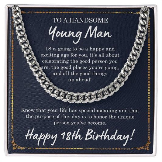 18th Birthday Gift for Boy, Sentimental 18th Birthday Gift, Son 18th bday Necklace