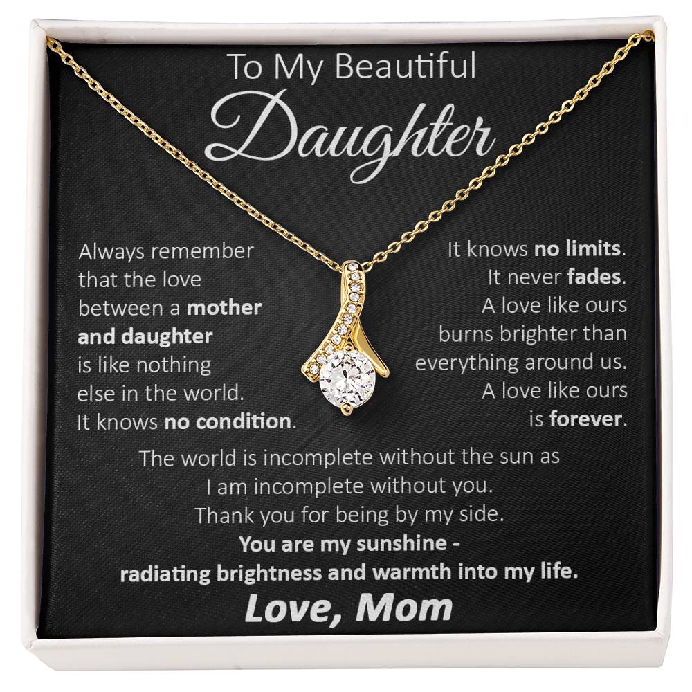 Christmas Gift for Daughter, To My Beautiful Daughter Necklace, Daughter Gift from Mom, Birthday Presents