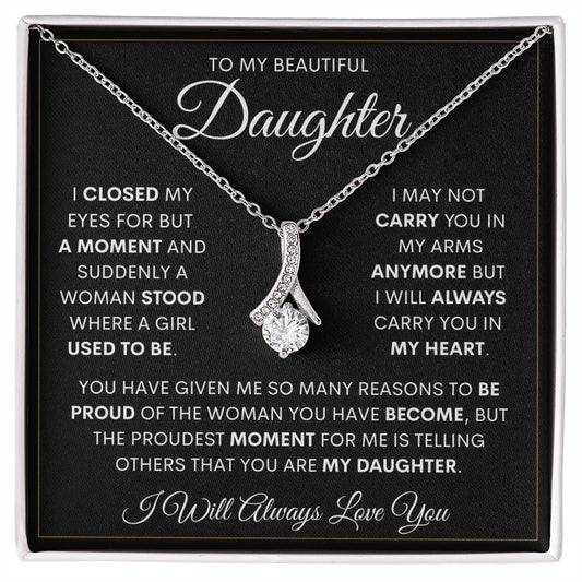 Daughter Gift from Mom Dad, To My Daughter Necklace, Sentimental Gift for Daughter on Birthday Christmas Graduation