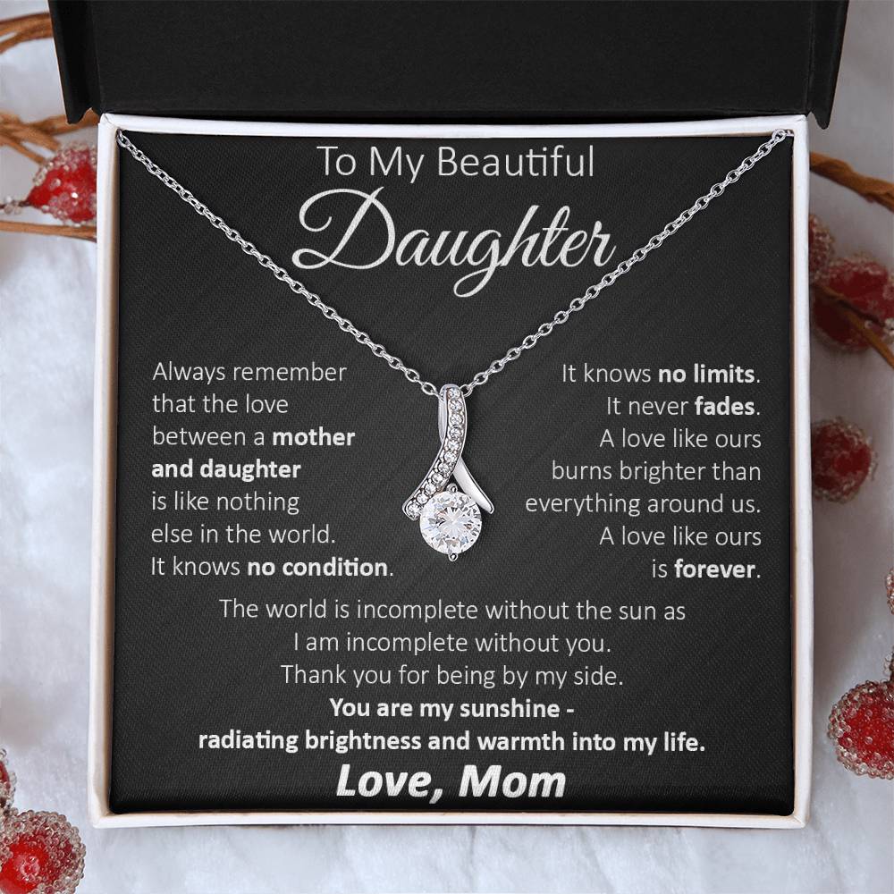 Christmas Gift for Daughter, To My Beautiful Daughter Necklace, Daughter Gift from Mom, Birthday Presents