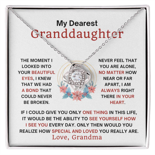 Gift for Granddaughter Necklace, My Dearest Granddaughter Gift, Christmas Gift for Granddaughter from Grandma