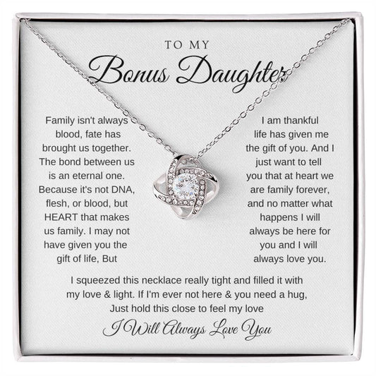 Bonus Daughter Necklace, To My Bonus Daughter, Gift for Bonus Daughter, Step Daughter Gift, Birthday Christmas Gift for Step Daughter
