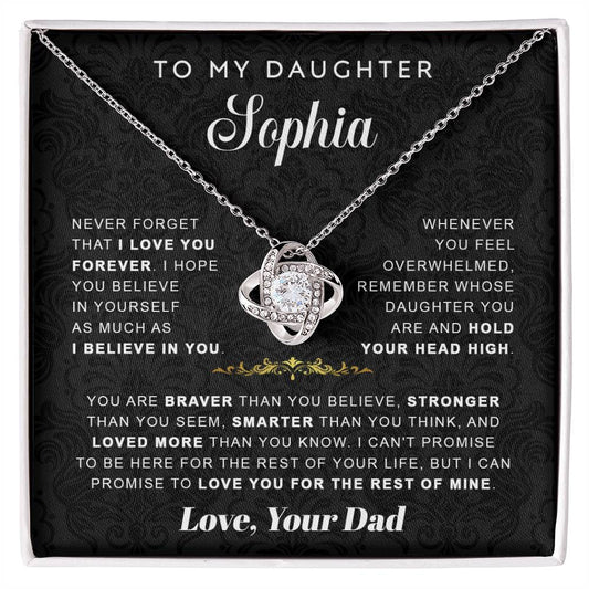 Personalized Gift for Daughter from Dad, To My Daughter Necklace, Daughter Christmas Gift, Birthday Gift for Daughter