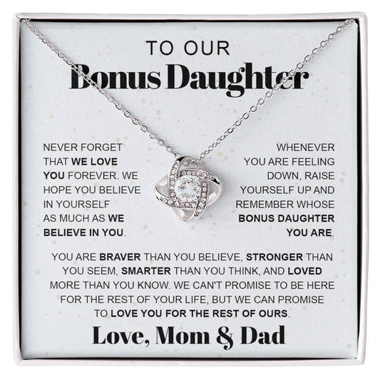 To Our Bonus Daughter Necklace, Bonus Daughter Gift from Mom Dad, Step Daughter Birthday Gift, Christmas Gift