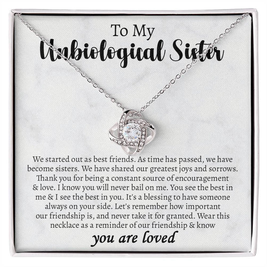 Unbiological Sisters Gift, Unbiological Sister Necklace for Her, BFF Gift, Friendship Necklace for Women