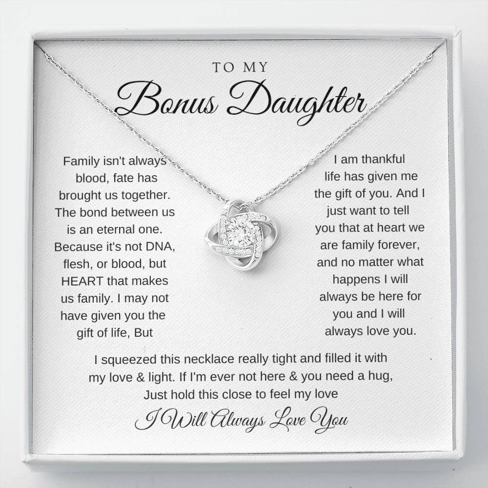 Bonus Daughter Necklace, To My Bonus Daughter, Gift for Bonus Daughter, Step Daughter Gift, Birthday Christmas Gift for Step Daughter