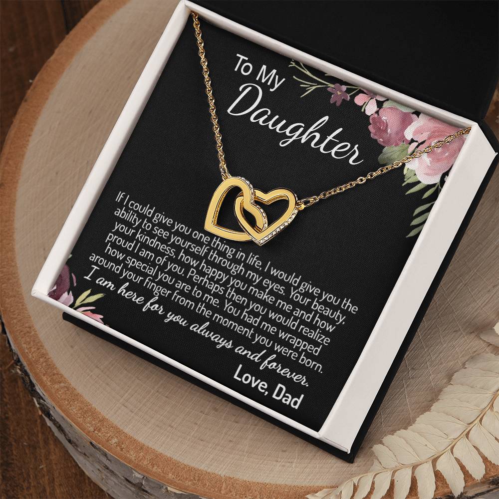 Daughter Gift from Dad, To My Daughter Love Knot Necklace, Christmas Gift for Daughter, Daughter Birthday Gift