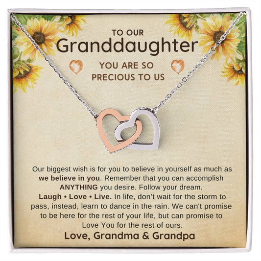 To Our Granddaughter Necklace, Granddaughter Gift from Grandparents, Beautiful Necklace for Birthday, Christmas for Granddaughter
