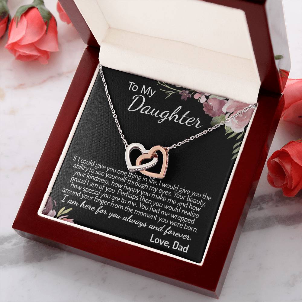 Daughter Gift from Dad, To My Daughter Love Knot Necklace, Christmas Gift for Daughter, Daughter Birthday Gift