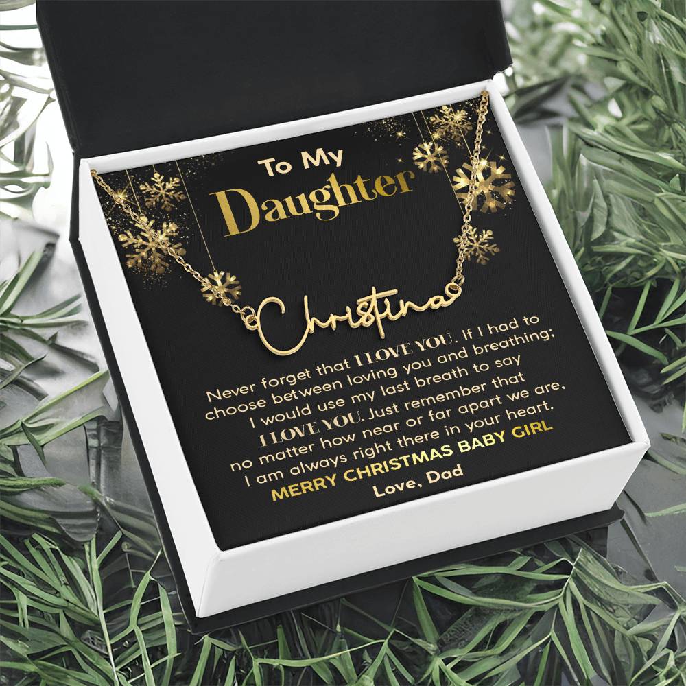 Christmas Gift for Daughter, To My Daughter Name Necklace, Daughter Christmas Gift from Dad