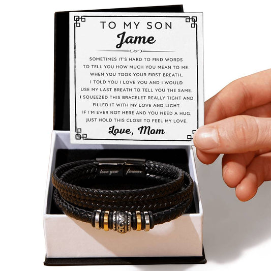 Personalized Gift for Son, To My Son Bracelet, Christmas Gift for Son from Mom, Gifts for Son Birthday